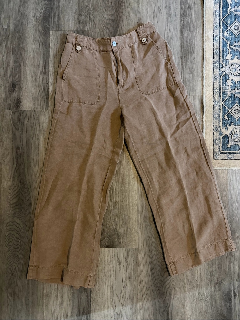 Quince 100% European Linen Patch Pocket Wide Leg Pants